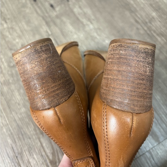 Madewell Regan Brown Leather Pull-On Boots – Size 7 – Block Heel – J8307 - Picture 7 of 8